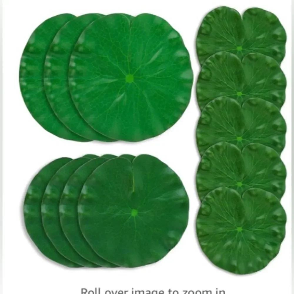 12 Realistic Lily Pads Leaves for Ponds, Artificial Floating Foam Leaves Realist - Picture 4 of 7